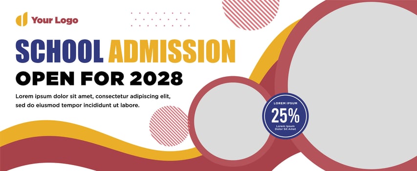 School admission banner or social media template vector