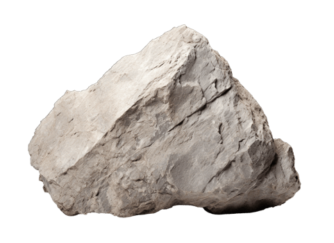 Rock stone boulder isolated on transparent background. PNG file, cut out. AI Generated