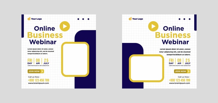 Digital marketing live webinar and corporate social media or template banner vector