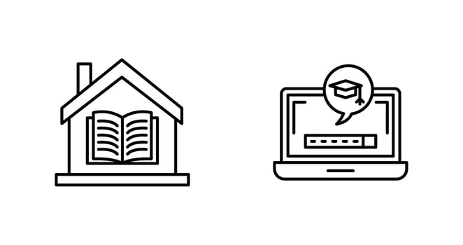 Digital Learning and Homeschooling Icon vector