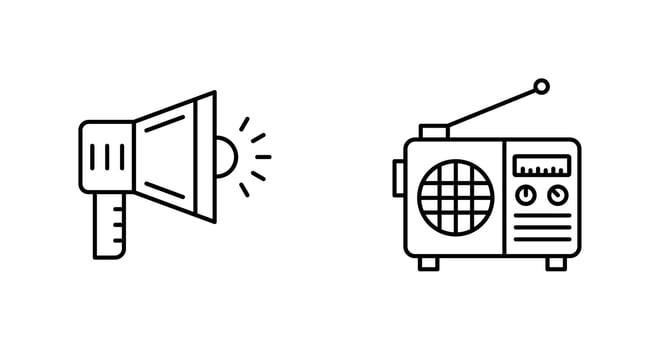 Megaphone and Radio Icon vector