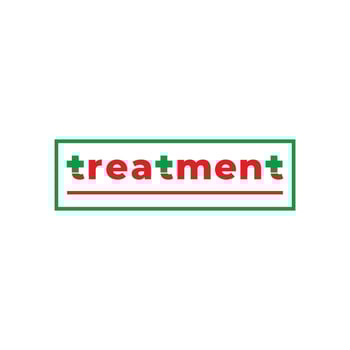 text medical treatment plus symbol decoration logo vector