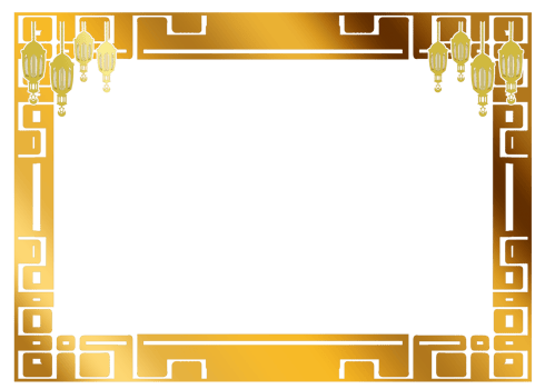 template design Islamic deco frame border png