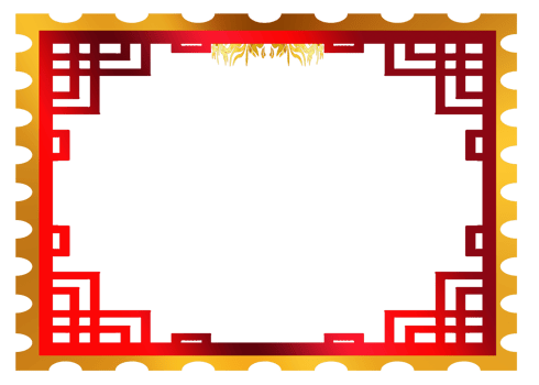 template border frame for greeting card Chinese new year png