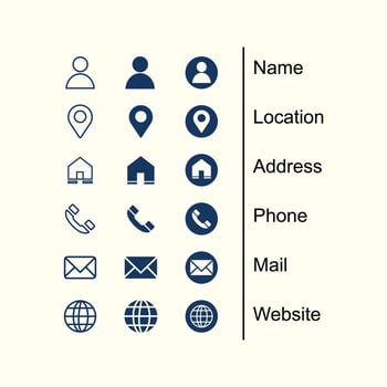 collection of vector icons for business cards