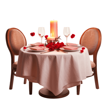 Round Dining Table Ai Generative png