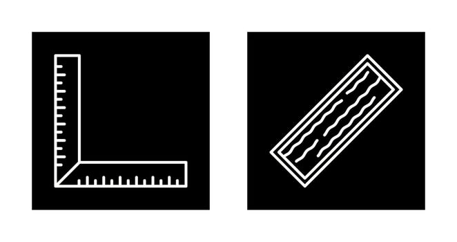 Square Ruller and Plank Icon vector