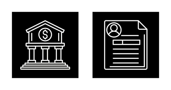 Bank and Contract Icon vector