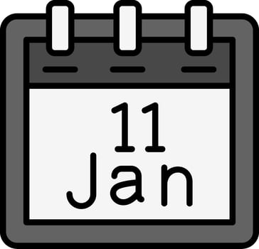 January 11 Vector Icon