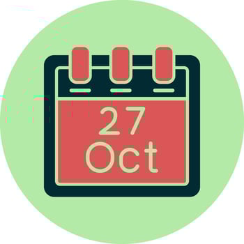 October 27 Vector Icon