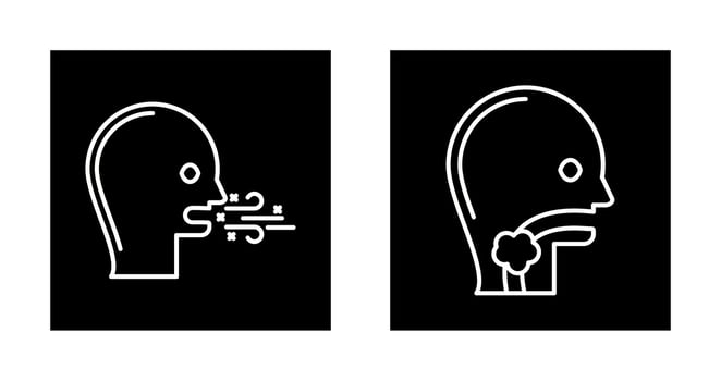 Bad Breath and Throat Cancer Icon vector