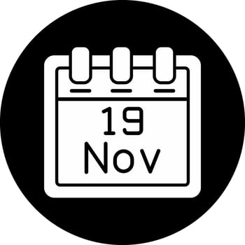 November 19 Vector Icon