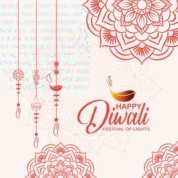 Happy Diwali, festival of lights, Paper Graphic of Indian Rangoli, golden lights, colorful decorative background, Blue magenta background vector