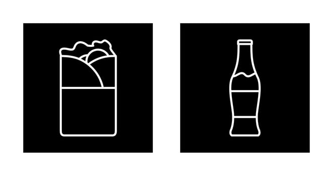 Kebab and Soda Icon vector