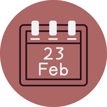 February 23 Vector Icon