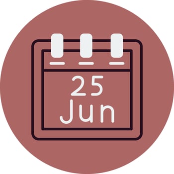 June 25 Vector Icon