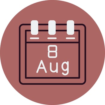 August 8 Vector Icon