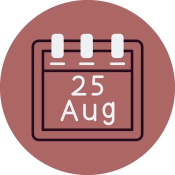August 25 Vector Icon