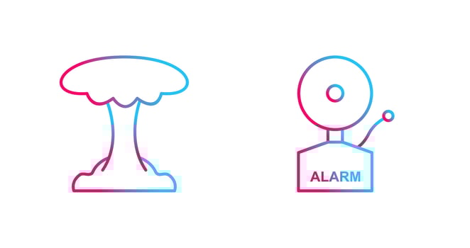 explosion and alarms Icon vector