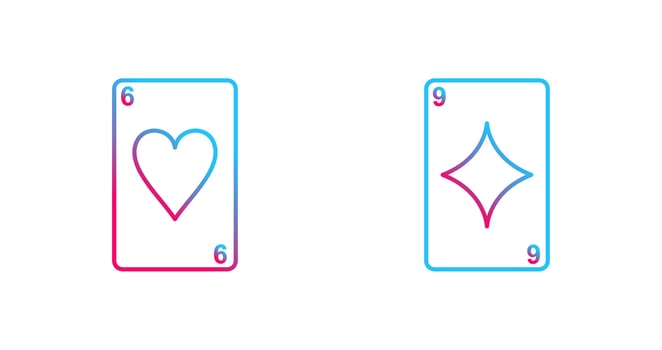 heart cards and diamonds card Icon vector