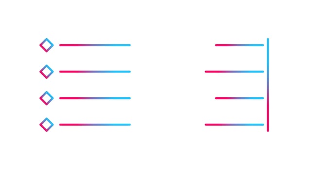 bulleted list and Right align  Icon vector