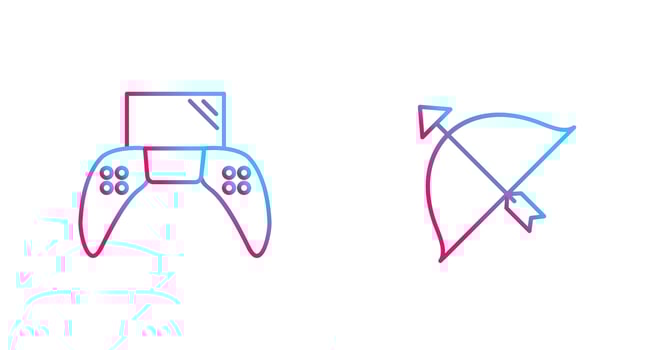 Play Station and Archery Icon vector