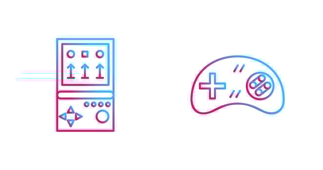 Brick Game and Gamng Control Icon vector