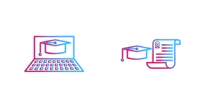 Online Graduation and Graduation Icon vector