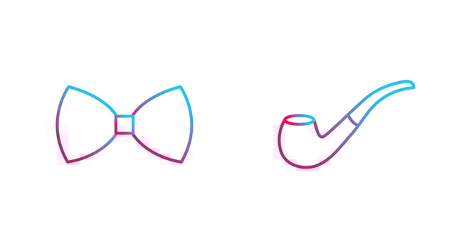 Bow Tie and Smoking pipe Icon vector