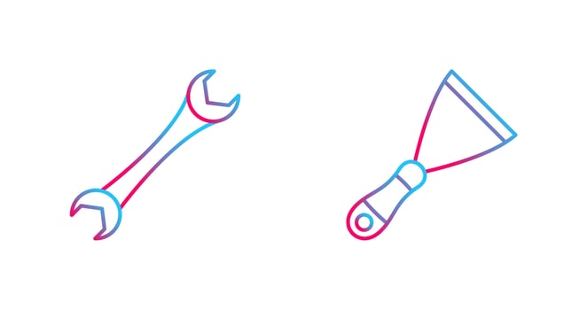 Spanner and Spatula Icon vector
