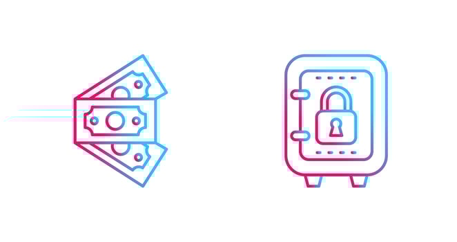 Money and Safe Box Icon vector