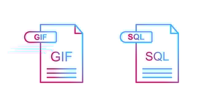 GIF and SQL Icon vector
