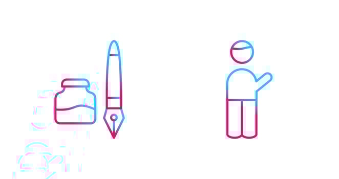 Ink and Pen and Museum Guide Icon vector