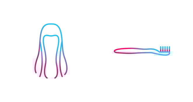 Toothbrush and Hair Icon vector