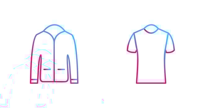 Mens Jacket and Polo Shirt Icon vector