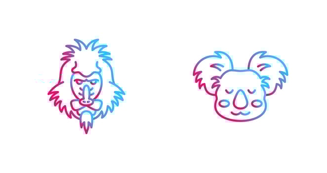 Mandrill and Koala Icon vector