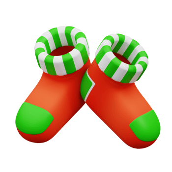 3d illustration of Christmas socks png