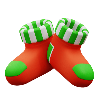 3d illustration of Christmas socks png