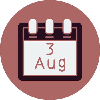 August 3 Vector Icon