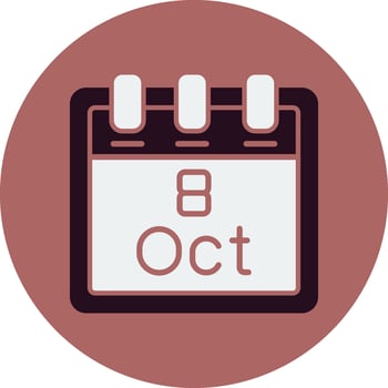 October 8 Vector Icon