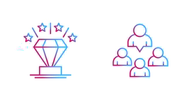 Diamond and Group Icon vector