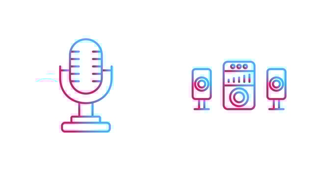 Microphone and Sound System Icon vector