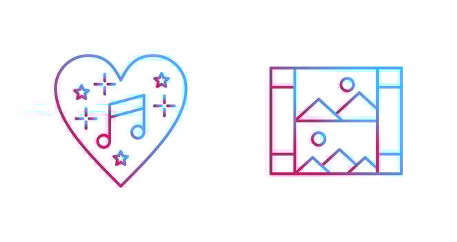 Music and Gallery Icon vector