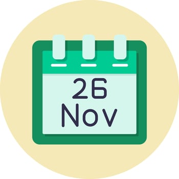 November 26 Vector Icon