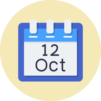 October 12 Vector Icon