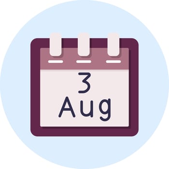 August 3 Vector Icon