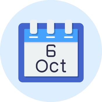 October 6 Vector Icon