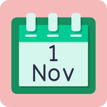 November 1 Vector Icon