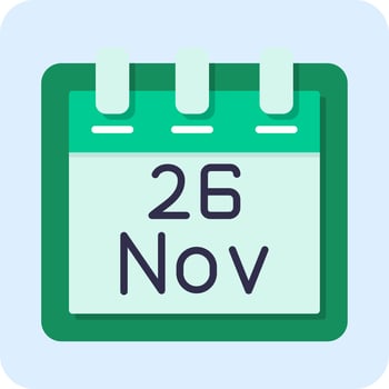 November 26 Vector Icon