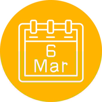 March 6 Vector Icon
